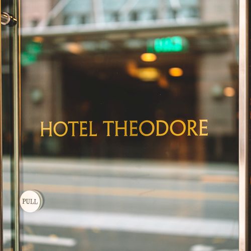 This image shows the glass doors of 